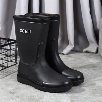 Ideamini男士新款时尚外穿中筒防水鞋户外牛筋底耐磨雨鞋洗车工作防滑雨靴