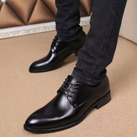 Ideamini春夏上班皮鞋男士韩版鞋子商务正装尖头男鞋婚鞋英伦内增高新郎鞋休闲鞋