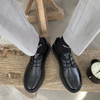 Ideamini2022新款夏季男鞋黑休闲皮鞋男士韩版马丁靴大头百搭商务正装潮鞋休闲鞋