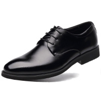Ideamini青年正装皮鞋男夏季学生西装黑色增高英伦韩版商务男鞋尖头休闲鞋