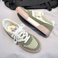 Ideamini千鸟格帆布鞋男夏季款透气男生平板鞋韩版百搭ulzzang鞋子男潮鞋