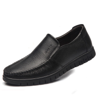 Ideamini春季中老年人男鞋男士皮鞋男皮中年休闲鞋子圆头透气软底爸爸鞋