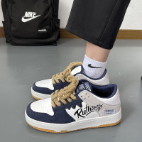 Ideamini鞋子男ins潮鞋涂鸦拼接板鞋2022新款夏季透气小众复古情侣休闲鞋