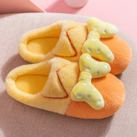 Ideamini秋季新款棉拖鞋女居家网红可爱室内防滑蝴蝶结保暖家用厚底拖鞋