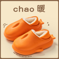 Ideamini鲨鱼儿童棉拖鞋季女童居家踩屎感防滑保暖男童可爱包跟防水棉鞋