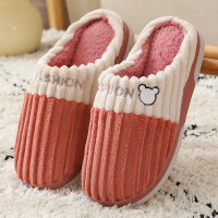 Ideamini棉拖鞋女季包头厚底保暖女士家居家棉鞋室内地板家用天灯芯绒