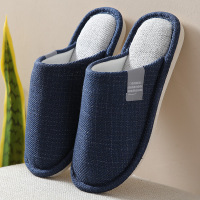 Ideamini四季家居室内棉拖鞋女春秋季情侣软底防滑透气吸汗办公室布拖鞋男