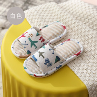 Ideamini儿童拖鞋棉麻布艺室内男童女童小孩家用亚麻家居家春秋宝宝防滑