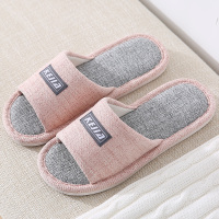 Ideamini亚麻布棉拖鞋女春秋室内家居家用夏季情侣木地板棉麻软底男士