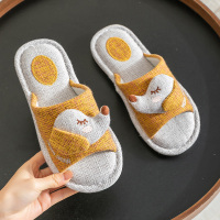 Ideamini亚麻拖鞋女夏季情侣室内软底防滑四季春秋棉麻拖鞋家居地板男