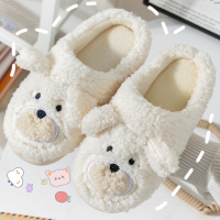 Ideamini棉拖鞋女秋季可爱防滑室内居家用保暖情侣网红卡通毛毛绒拖鞋男