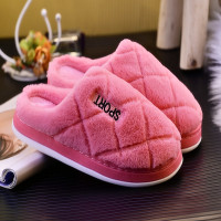 Ideamini秋季棉拖鞋女可爱情侣室内居家用防滑家居厚底月子毛拖鞋男天