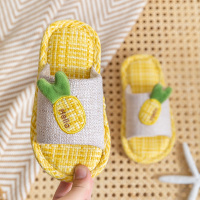 Ideamini儿童拖鞋四季亚麻拖鞋男童室内亲子宝宝可防滑家居鞋春夏女