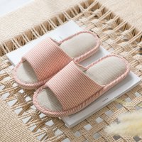Ideamini春秋拖鞋家用女士男夏棉麻布室内亚麻家居家情侣防滑四季软底天