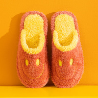 Ideamini新款笑脸韩版秋季男女情侣棉拖鞋居家室内可爱厚底卡通防滑拖鞋