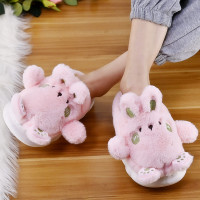 Ideamini2022年新款女季家居保暖舒适可爱棉拖鞋母女亲子款厚底毛毛拖鞋