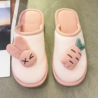 Ideamini棉拖鞋女秋季可爱家用居家室内情侣防滑月子鞋家居包头男士