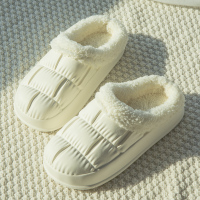 Ideamini踩屎感棉拖鞋女季居家防滑外穿厚底花瓣公主学生宿舍包头棉鞋男