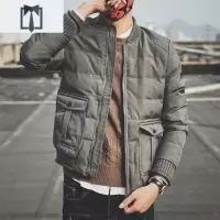 NEW LAKE男士冬季学生装保暖棉衣韩版修身棉服潮短款刺绣棒球服加厚外套