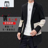 NEW LAKE男士风衣呢子外套男装中长款韩版潮流青年毛呢大衣休闲披风毛呢大衣男