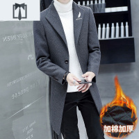NEW LAKE男士风衣中长款毛呢大衣男韩版修身潮流呢子外套冬季青年加厚夹克毛呢大衣男