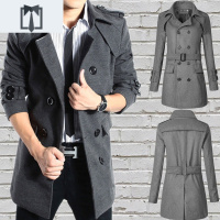 NEW LAKE[迈德豪]毛呢子大衣男中长款男士风衣韩版潮流修身帅气妮子外套