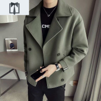 NEW LAKE风衣外套男短款呢子2020年设计感韩版潮流帅气英伦风毛呢大衣毛呢大衣男