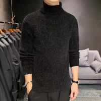 NEW LAKE男士修身高领针织衫秋冬季毛衣两翻领打底衫紧身线衣男装上衣线衣