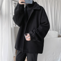NEW LAKE秋冬季毛呢大衣男韩版潮流宽松休闲大码外套潮牌百搭中长款风衣