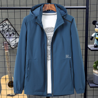 NEW LAKE秋天薄款透气连帽外套男户外运动防风衣胖子夹克春秋季加肥加大码风衣