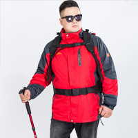 NEW LAKE秋冬加肥加大码加绒两件套男士外套男胖子户外防风衣可拆卸运动服风衣