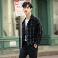 NEW LAKE短款小风衣男修身韩版秋季宽松男士英伦风格子毛呢外套呢子大衣潮风衣