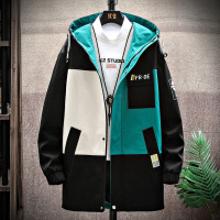 NEW LAKE外套男春秋季韩版潮流青少年高中学生秋装男士中长款夹克男装风衣风衣