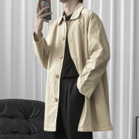 NEW LAKE男士春秋季外套中长款风衣韩版潮流帅气休闲百搭情侣装新款英伦风风衣