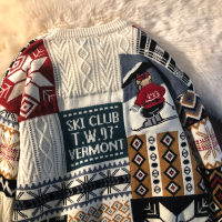 NEW LAKEJew4room 美式复古慵懒风古着小熊外套男生情侣毛衣日系秋冬外穿毛衣