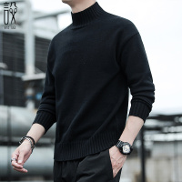 NEW LAKE高领毛衣男士宽松秋冬季加厚黑色打底衫韩版潮流日系针织衫外套半毛衣