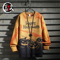 NEW LAKE古牧顿冬季日系潮牌毛衣男潮流卡通学生港风宽松圆领针织衫毛线衣毛衣