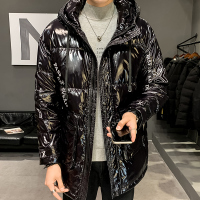 NEW LAKE亮面羽绒服男中长款2020年新款潮流帅气男装冬装潮牌男士外套冬款羽绒服
