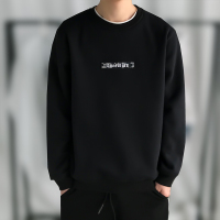 NEW LAKE圆领卫衣男士加绒加厚上衣情侣秋冬款套头衫冬季外套韩版潮流青年卫衣