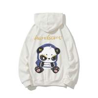 NEW LAKE白色oversize卫衣温柔风小熊猫潮牌炸街情侣外套男连帽秋装上衣服卫衣