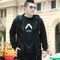 NEW LAKE加肥加大连帽拉链开衫卫衣男士肥佬潮牌胖子大码男装秋装大号外套卫衣