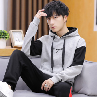 NEW LAKE秋冬装初中高中学生男士青少年连帽卫衣加绒加厚套装春秋季上衣服卫衣