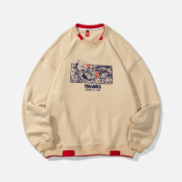 NEW LAKE格图力日系原宿风长袖男士百搭休闲套头卫衣学生BF复古假两件上衣卫衣