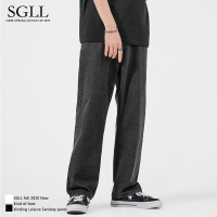 NEW LAKE牛仔裤男直筒宽松潮牌坠感拖地裤黑色裤子阔腿裤秋季百搭休闲长裤