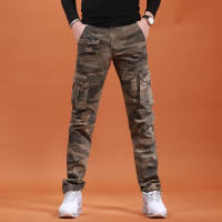 NEW LAKE迷彩工装休闲裤男潮牌韩版男士运动裤子潮流修身秋冬直筒工作裤男牛仔裤