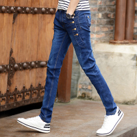 NEW LAKE2020男士牛仔裤男弹力学生修身黑色直筒小脚牛子裤男款长裤子潮牌
