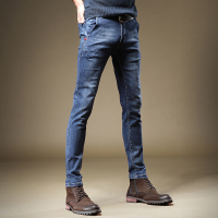 NEW LAKE杰雷诺牛仔裤男2020冬季加绒男裤潮牌弹力修身韩版潮流休闲长裤男牛仔裤