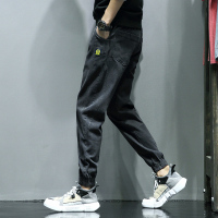 NEW LAKE男士加绒牛仔裤男2020秋冬潮牌休闲裤长裤裤子韩版潮流束脚裤男裤