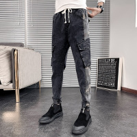 NEW LAKE社会精神小伙牛仔裤子男潮牌韩版修身2020春秋新款网红小脚束脚裤