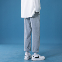 NEW LAKE港仔文艺男深色牛仔裤子男直筒宽松阔腿裤九分裤秋季潮流潮牌长裤